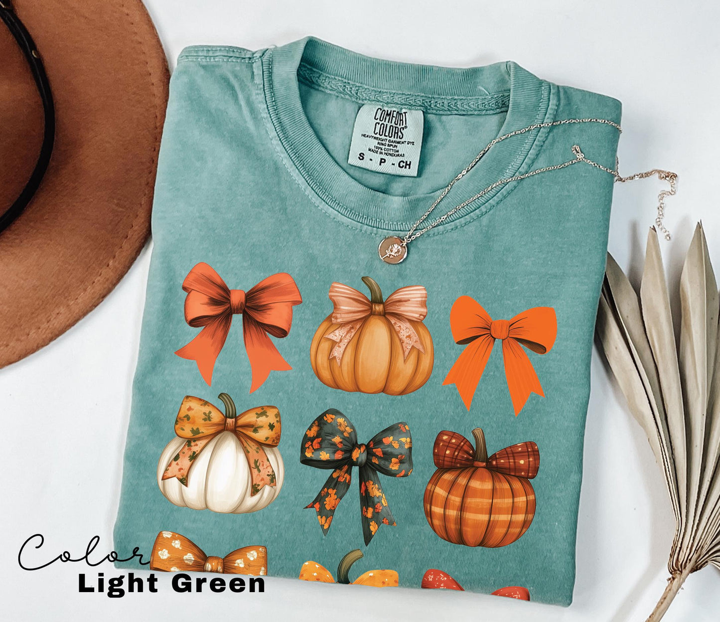Comfort Colors Retro Fall Pumpkin Bow Shirt, Fall Coquette Bow Sweatshirt, Autumn Pumpkin Tee, Fall T-Shirt , Comfort Colors® Shirt, Thanksgiving Shirt