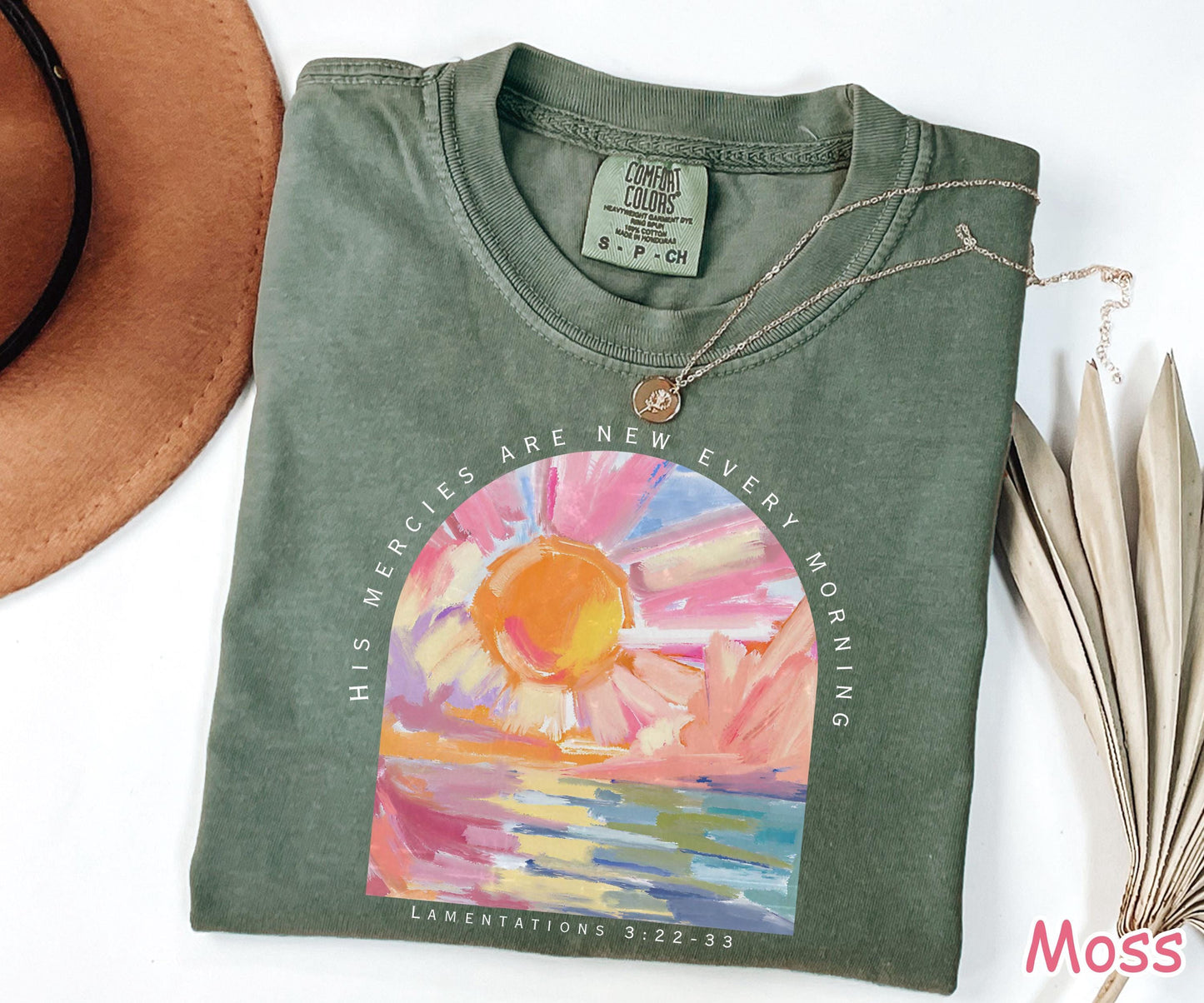 Christian His Mercies Are New Every Morning Bible Verse Comfort Colors Shirt, Religious Women Gift Faith Tee Christian Gifts Jesus