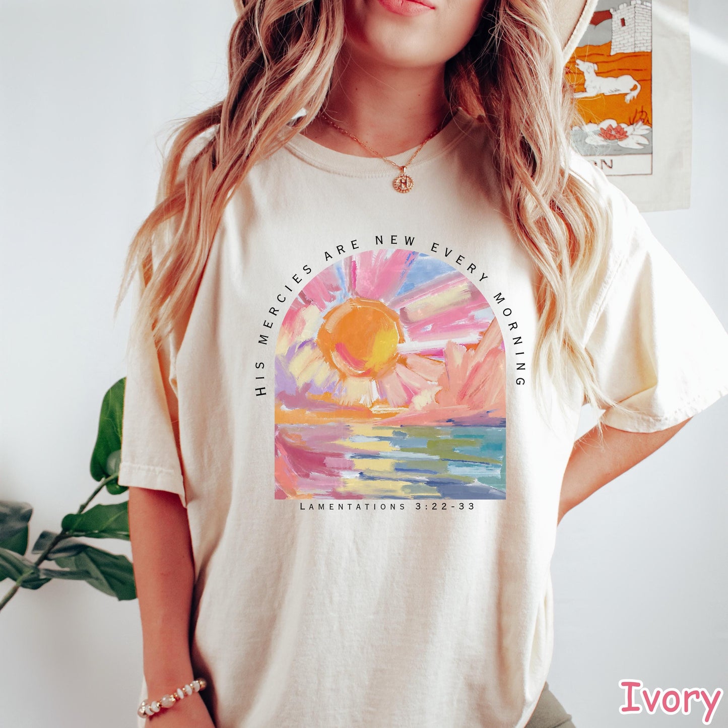 Christian His Mercies Are New Every Morning Bible Verse Comfort Colors Shirt, Religious Women Gift Faith Tee Christian Gifts Jesus