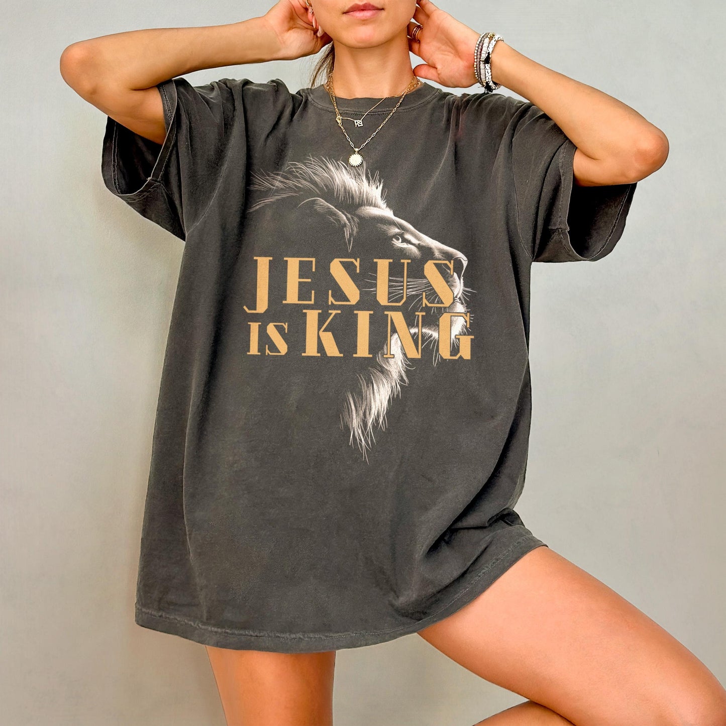Jesus Is King Christianity Comfort Colors Shirt, Christian Lion Bible Verse, Aesthetic Faith