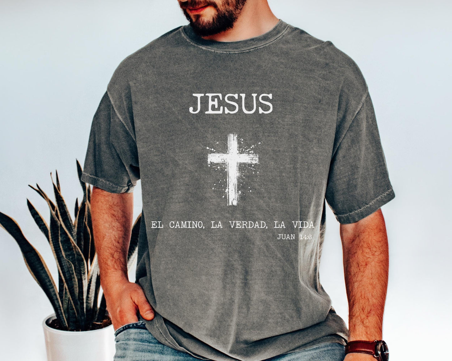 John 14 6 Spanish Text Christian Comfort Colors Shirt, The Way The Truth The Life, Jesus Faith