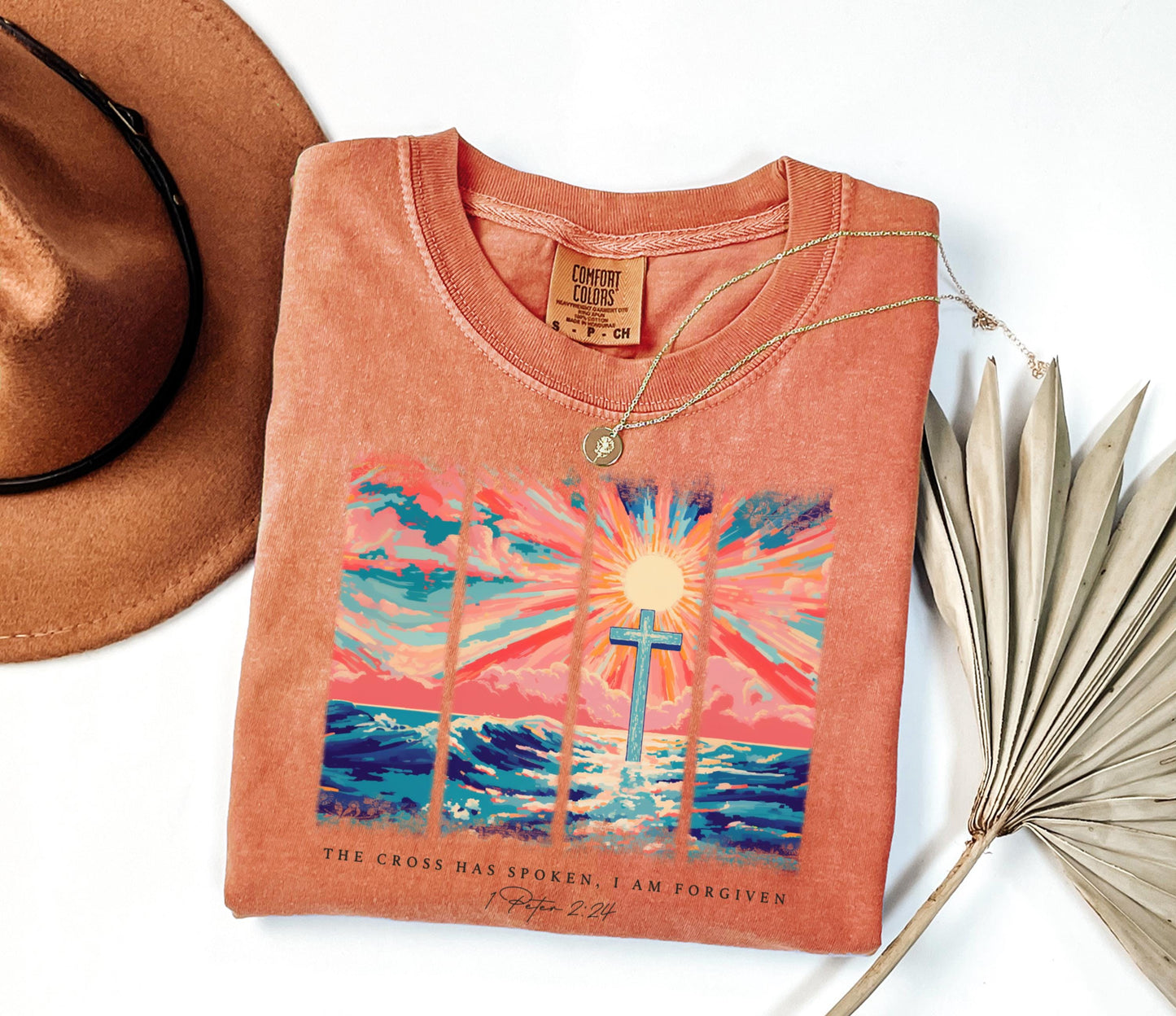 The Cross Has Spoken I Am Forgiven Comfort Colors Shirt, Peter 2:24 Women'S Bible Motivational Faith Prayer Gifts