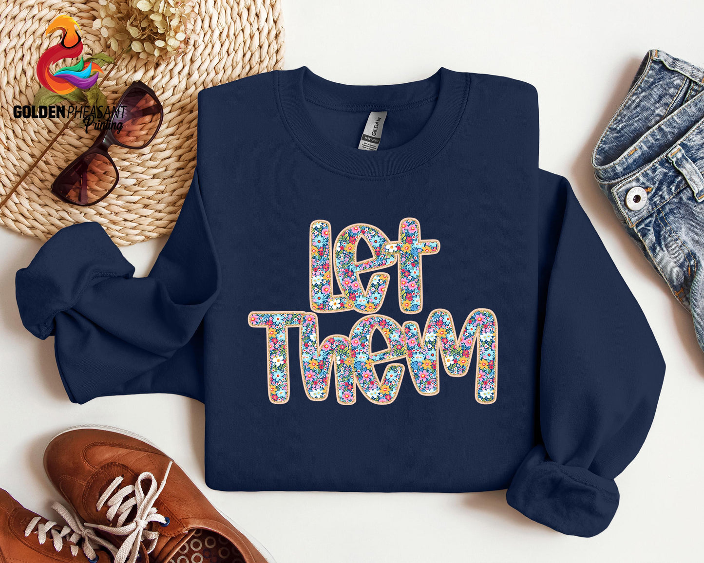 Let Them Floral Sweatshirt, Inspirational Positive Saying, Mental Health, Inspirational Quotes, Self Love Gift