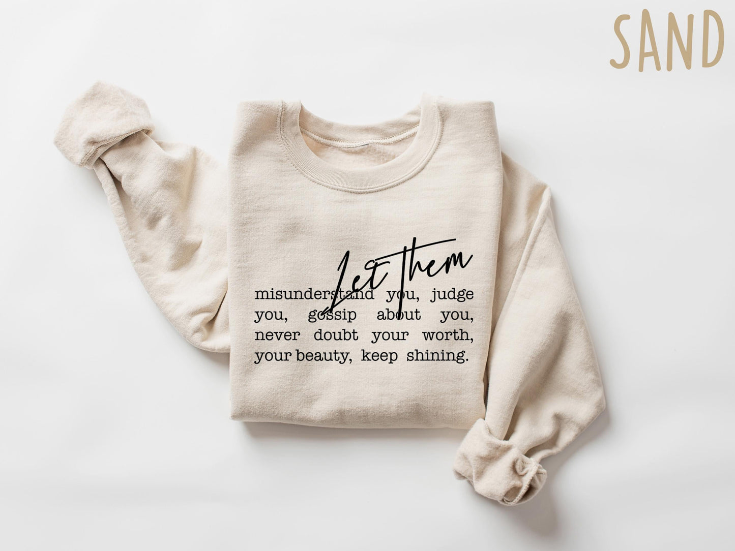 Let Them Mental Health Sweatshirt, Inspirational Quotes, Motivational Crewneck, Positive Saying Therapist