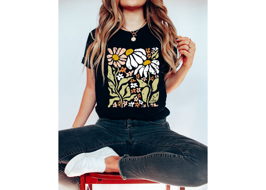 Flowers Boho Wildflowers Comfort Colors Shirt, Floral Nature, Lover Graphic