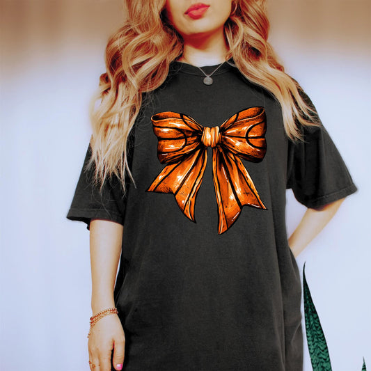 Comfort Colors Coquette Basketball Bow Shirt, Basketball Bow Tee, Basketball Mom Shirt, Fall Shirt, Game Day T Shirts