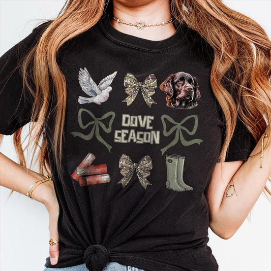 Comfort Colors Camo Coquette Bow Shirt, Dove Season Shirt, Girls Camo Bow Shirt Shirt, Hunting Sublimation For Tees V2, Coquette Bow Shirt, Camo Dude Print Shirt