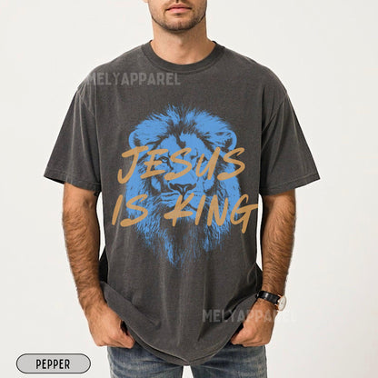 Jesus Is King Christian Faith Comfort Colors Shirt, Religious Gift For Him Or Her Bible Verse Lion