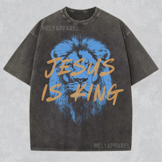 Jesus Is King Christian Faith Comfort Colors Shirt, Religious Gift For Him Or Her Bible Verse Lion