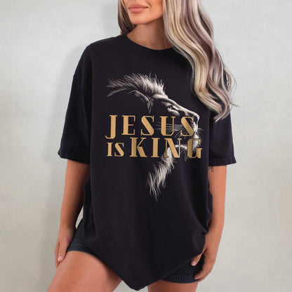 Jesus Is King Christianity Comfort Colors Shirt, Christian Lion Bible Verse, Aesthetic Faith