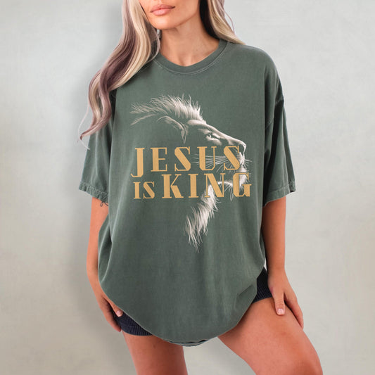 Jesus Is King Christianity Comfort Colors Shirt, Christian Lion Bible Verse, Aesthetic Faith