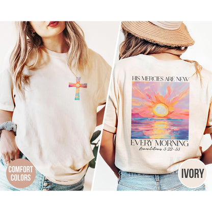 Religious His Mercies Are New Every Morning Comfort Colors Shirt, Christian Inspirational Faithful Bible Verse