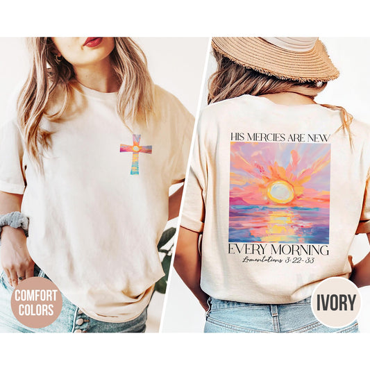Religious His Mercies Are New Every Morning Comfort Colors Shirt, Christian Inspirational Faithful Bible Verse